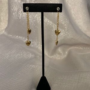 Puffed Heart drop earrings